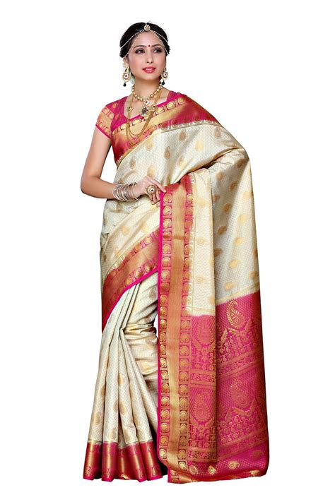 Women's Checked Cotton Silk <strong>Saree</strong> with Silk Unstitched Blouse Piece. . Saree from amazon